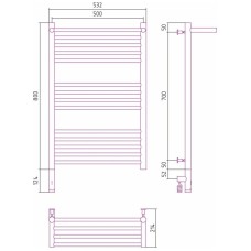 Полотенцесушитель электрический 800х500 шампань МЭМ левый Сунержа Богема с полкой 3.0 020-5806-8050