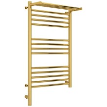 Полотенцесушитель электрический 800х500 золотой МЭМ левый Сунержа Богема с полкой 3.0 03-5806-8050
