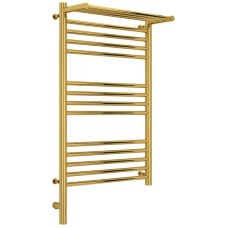 Полотенцесушитель электрический 800х500 золотой МЭМ левый Сунержа Богема с полкой 3.0 03-5806-8050