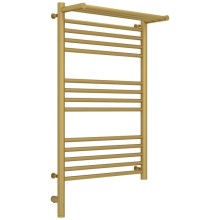 Полотенцесушитель электрический 800х500 золотой матовый МЭМ левый Сунержа Богема с полкой 3.0 032-5806-8050