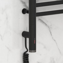 Полотенцесушитель электрический 800х500 темный титан муар МЭМ левый Сунержа Богема с полкой 3.0 15-5806-8050