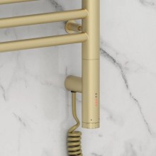 Полотенцесушитель электрический 800х500 шампань матовая МЭМ правый Сунержа Богема с полкой 3.0 022-5807-8050