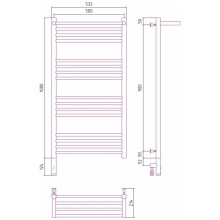 Полотенцесушитель электрический 1000х500 золотой матовый МЭМ левый Сунержа Богема с полкой 3.0 032-5806-1050