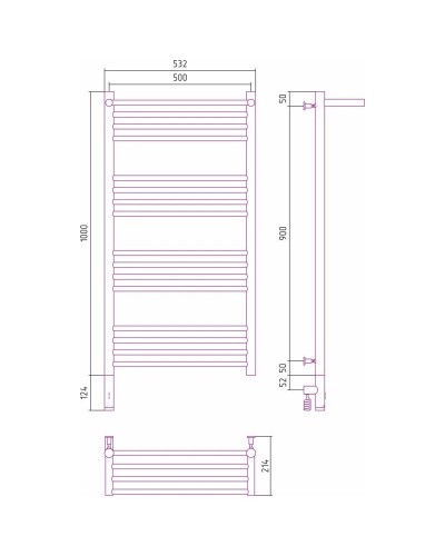Полотенцесушитель электрический 1000х500 состаренная латунь МЭМ левый Сунержа Богема с полкой 3.0 051-5806-1050