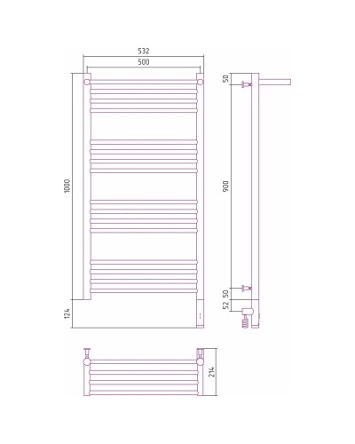Полотенцесушитель электрический 1000х500 золотой матовый МЭМ правый Сунержа Богема с полкой 3.0 032-5807-1050