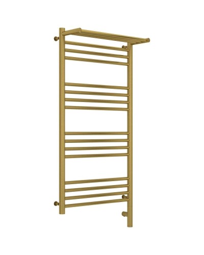 Полотенцесушитель электрический 1000х500 состаренная латунь МЭМ правый Сунержа Богема с полкой 3.0 051-5807-1050