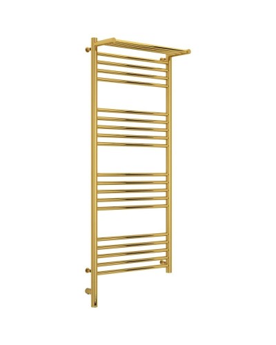 Полотенцесушитель электрический 1200х500 золотой МЭМ левый Сунержа Богема с полкой 3.0 03-5806-1250