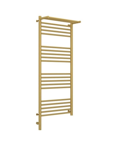 Полотенцесушитель электрический 1200х500 золотой матовый МЭМ левый Сунержа Богема с полкой 3.0 032-5806-1250