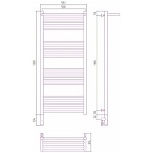 Полотенцесушитель электрический 1200х500 cатин МЭМ левый Сунержа Богема с полкой 3.0 071-5806-1250