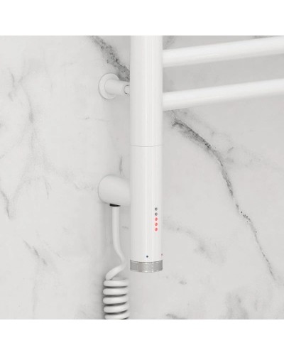 Полотенцесушитель электрический 1200х500 белый глянец МЭМ левый Сунержа Богема с полкой 3.0 12-5806-1250