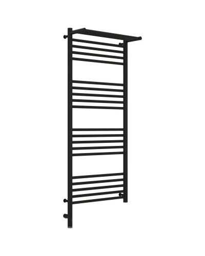 Полотенцесушитель электрический 1200х500 черный матовый МЭМ левый Сунержа Богема с полкой 3.0 31-5806-1250