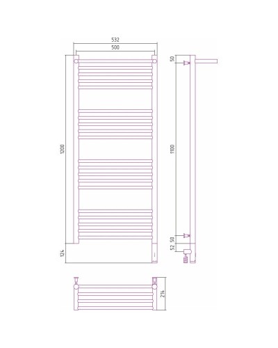 Полотенцесушитель электрический 1200х500 золотой МЭМ правый Сунержа Богема с полкой 3.0 03-5807-1250