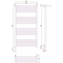 Полотенцесушитель электрический 1200х600 состаренная латунь МЭМ левый Сунержа Богема с полкой 3.0 051-5806-1260