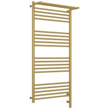 Полотенцесушитель электрический 1200х600 золотой матовый МЭМ правый Сунержа Богема с полкой 3.0 032-5807-1260