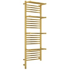 Полотенцесушитель электрический 1200х400 золотой МЭМ левый Сунержа Богема с полкой 3.0 03-5808-1240