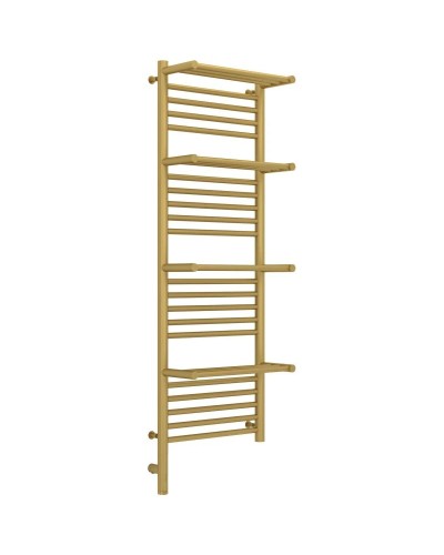 Полотенцесушитель электрический 1200х400 золотой матовый МЭМ левый Сунержа Богема с полкой 3.0 032-5808-1240