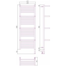 Полотенцесушитель электрический 1200х400 золотой МЭМ правый Сунержа Богема с полкой 3.0 03-5809-1240