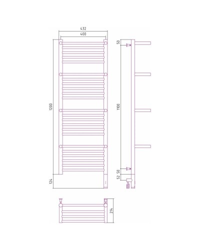Полотенцесушитель электрический 1200х400 золотой МЭМ правый Сунержа Богема с полкой 3.0 03-5809-1240