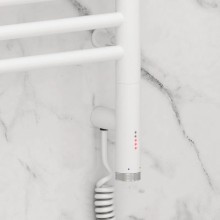 Полотенцесушитель электрический 1200х400 белый матовый МЭМ правый Сунержа Богема с полкой 3.0 30-5809-1240