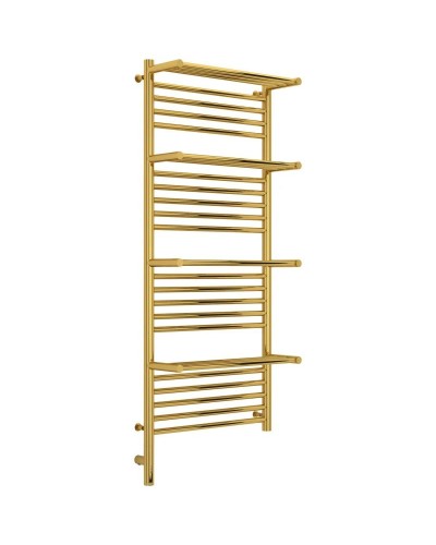 Полотенцесушитель электрический 1200х500 золотой МЭМ левый Сунержа Богема с полкой 3.0 03-5808-1250