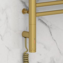 Полотенцесушитель электрический 1200х500 золотой матовый МЭМ левый Сунержа Богема с полкой 3.0 032-5808-1250