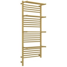 Полотенцесушитель электрический 1200х500 золотой матовый МЭМ левый Сунержа Богема с полкой 3.0 032-5808-1250