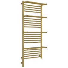 Полотенцесушитель электрический 1200х500 состаренная латунь МЭМ левый Сунержа Богема с полкой 3.0 051-5808-1250