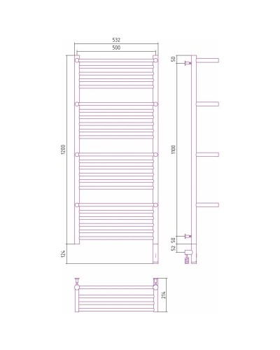 Полотенцесушитель электрический 1200х500 золотой МЭМ правый Сунержа Богема с полкой 3.0 03-5809-1250