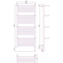Полотенцесушитель электрический 1200х500 темный титан муар МЭМ правый Сунержа Богема с полкой 3.0 15-5809-1250