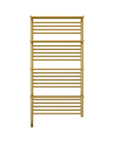 Полотенцесушитель электрический 1200х600 золотой МЭМ левый Сунержа Богема с полкой 3.0 03-5808-1260