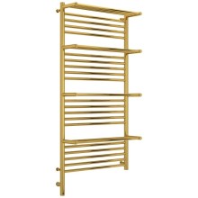 Полотенцесушитель электрический 1200х600 золотой МЭМ левый Сунержа Богема с полкой 3.0 03-5808-1260