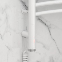 Полотенцесушитель электрический 600х500 белый глянец МЭМ левый Сунержа Флюид 3.0 12-5820-6050