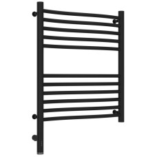 Полотенцесушитель электрический 600х500 черный матовый МЭМ левый Сунержа Флюид 3.0 31-5820-6050