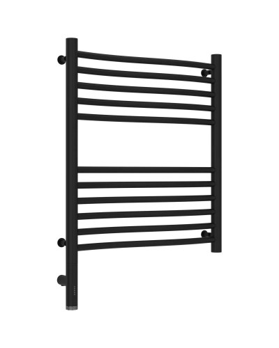 Полотенцесушитель электрический 600х500 черный матовый МЭМ левый Сунержа Флюид 3.0 31-5820-6050