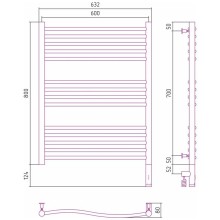 Полотенцесушитель электрический 800х600 шампань МЭМ правый Сунержа Флюид 3.0 020-5821-8060