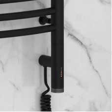 Полотенцесушитель электрический 800х600 черный матовый МЭМ правый Сунержа Флюид 3.0 31-5821-8060