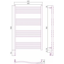 Полотенцесушитель электрический 1000х600 золотой матовый МЭМ левый Сунержа Флюид 3.0 032-5820-1060