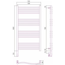 Полотенцесушитель электрический 1000х500 черный матовый МЭМ левый Сунержа Флюид 3.0 31-5820-1050