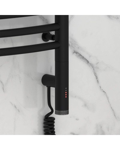 Полотенцесушитель электрический 1000х500 черный матовый МЭМ правый Сунержа Флюид 3.0 31-5821-1050