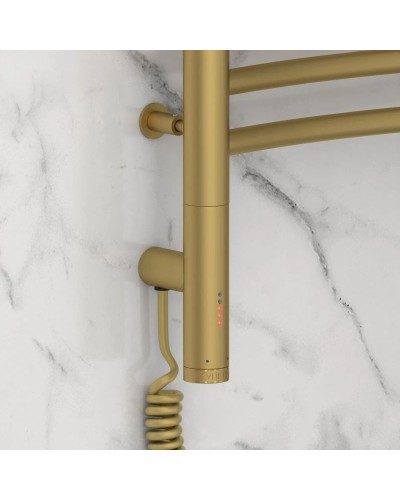 Полотенцесушитель электрический 1200х500 золотой матовый МЭМ левый Сунержа Флюид 3.0 032-5820-1250