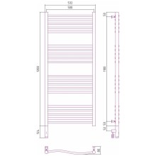 Полотенцесушитель электрический 1200х500 состаренная латунь МЭМ левый Сунержа Флюид 3.0 051-5820-1250