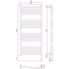 Полотенцесушитель электрический 1200х500 состаренная латунь МЭМ правый Сунержа Флюид 3.0 051-5821-1250