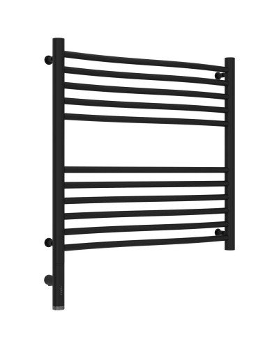 Полотенцесушитель электрический 600х600 черный матовый МЭМ левый Сунержа Флюид 3.0 31-5820-6060