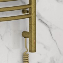 Полотенцесушитель электрический 600х600 состаренная бронза МЭМ правый Сунержа Флюид 3.0 05-5821-6060