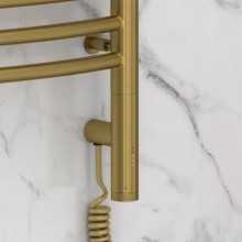 Полотенцесушитель электрический 600х600 состаренная латунь МЭМ правый Сунержа Флюид 3.0 051-5821-6060