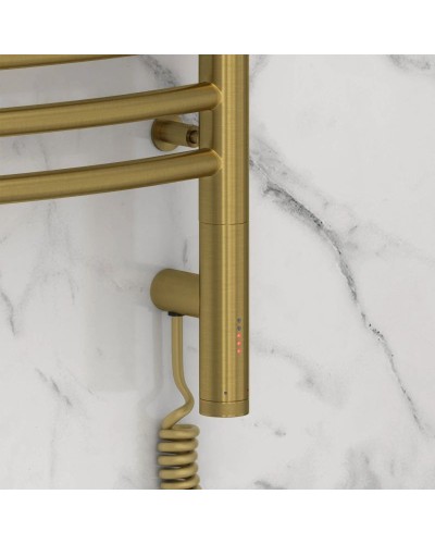 Полотенцесушитель электрический 600х600 состаренная латунь МЭМ правый Сунержа Флюид 3.0 051-5821-6060