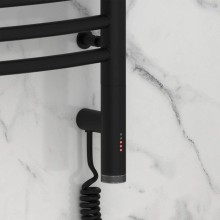 Полотенцесушитель электрический 600х600 черный матовый МЭМ правый Сунержа Флюид 3.0 31-5821-6060