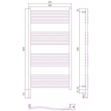 Полотенцесушитель электрический 1200х600 золотой МЭМ левый Сунержа Флюид 3.0 03-5820-1260