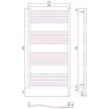 Полотенцесушитель электрический 1200х600 белый матовый МЭМ правый Сунержа Флюид 3.0 30-5821-1260