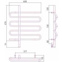 Полотенцесушитель электрический 800х600 белый матовый МЭМ левый Сунержа Эпатаж 3.0 30-5850-8060